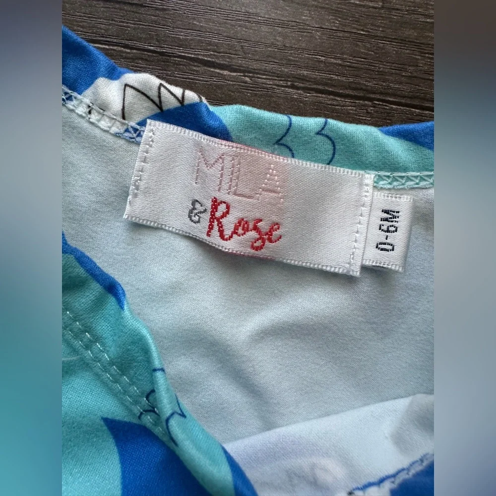 Mila & Rose Sharky Short One Piece Romper‎ Size 0-6mo